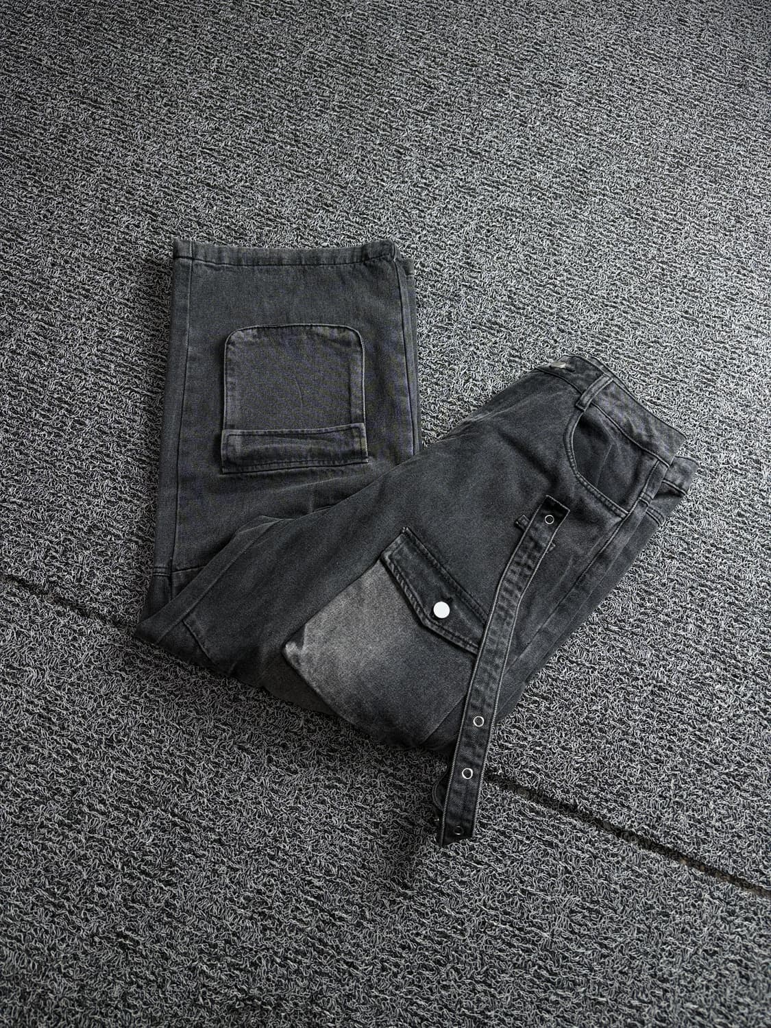 빈티지 아카이브 멀티 디테일 와이드 카고 데님 팬츠 4063 상품이미지1