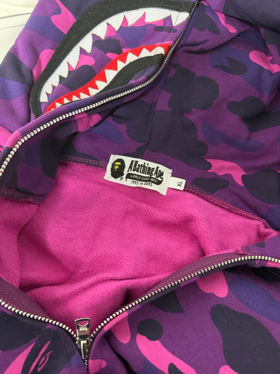 베이프 샤크후드집업 퍼플 상품이미지2