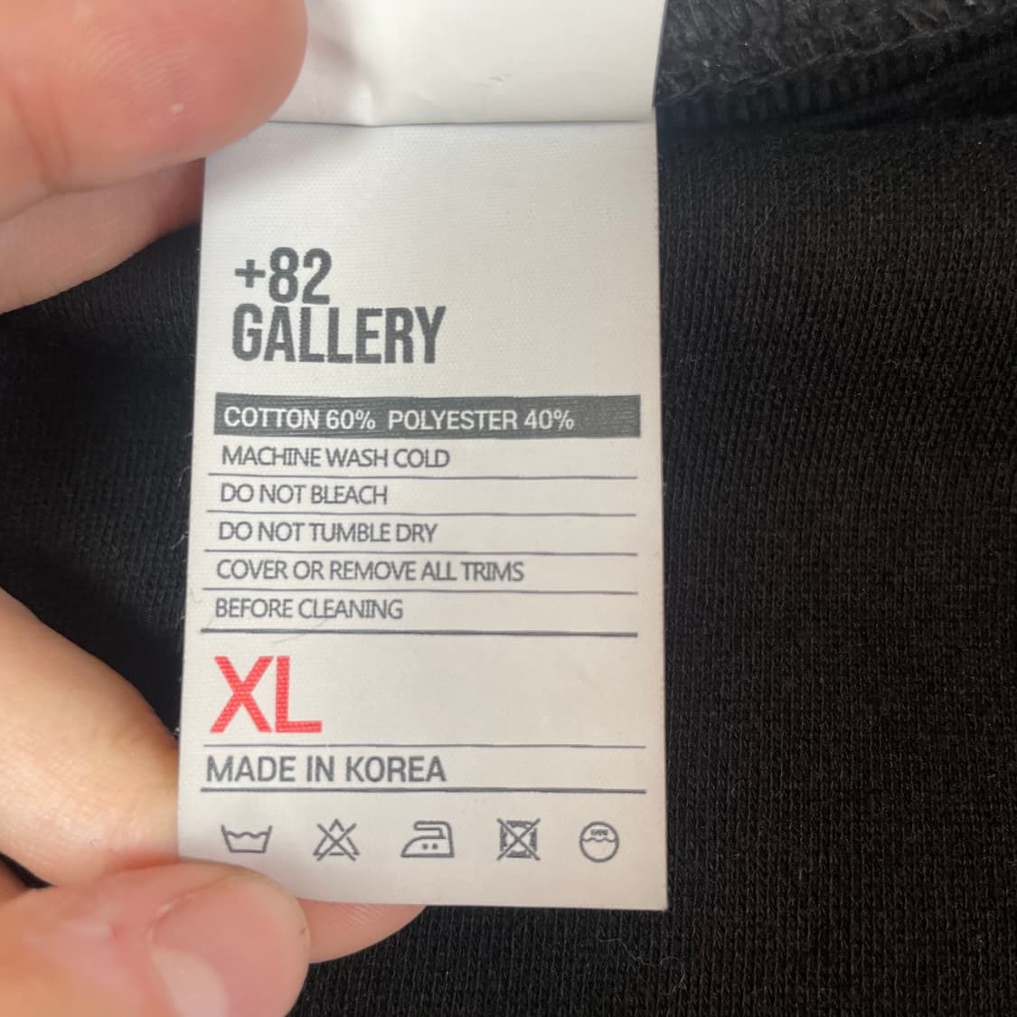 GALLERY 백로고 레터링 블랙 기모 맨투맨 XL 상품이미지5