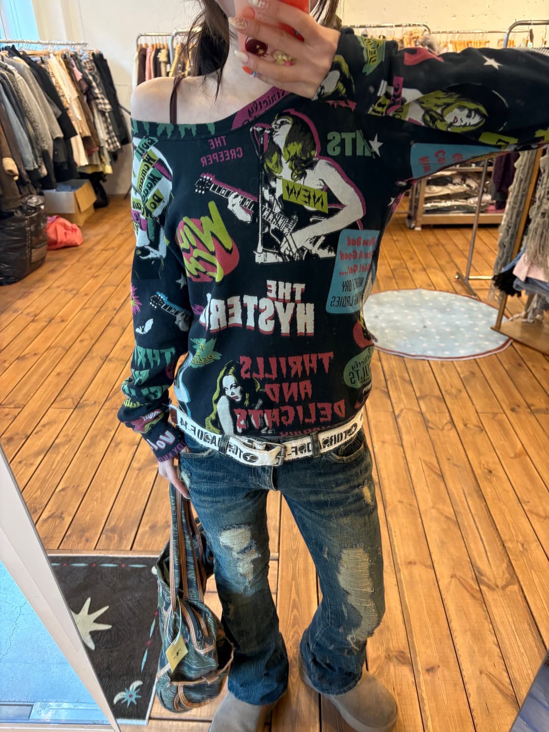 히스테릭글래머 블랙 패치 롱슬리브 상품이미지2