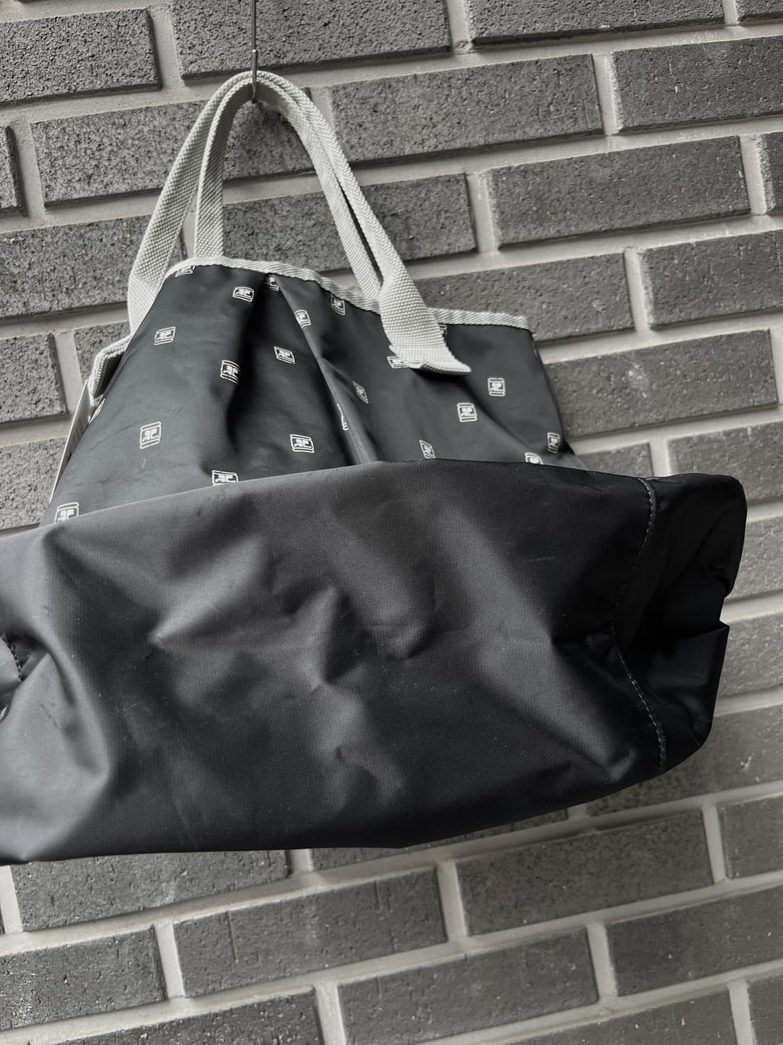 00s Courreges 꾸레쥬 로고 패턴 나일론 백 상품이미지8