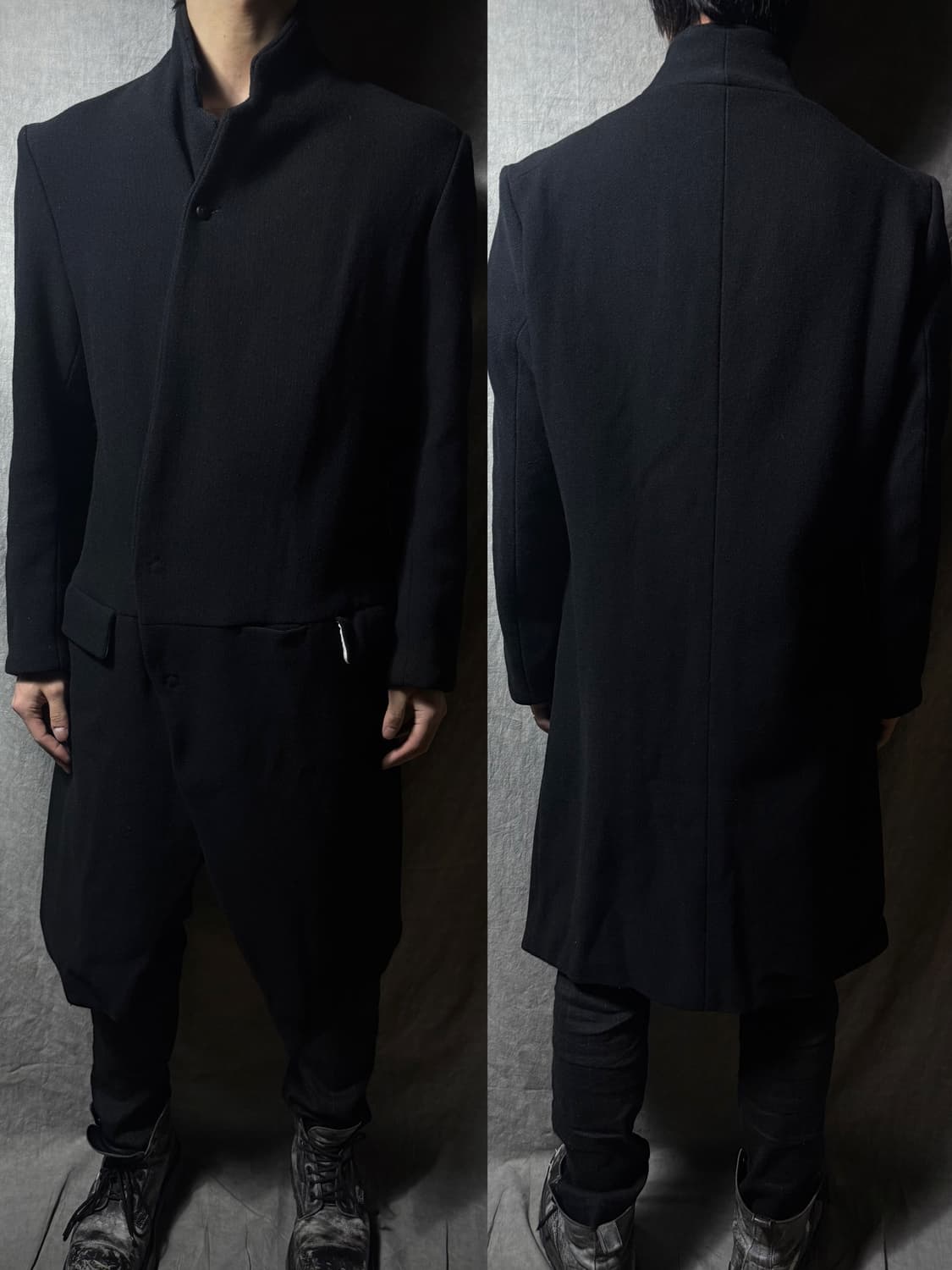 KLASICA Asymmetric Long Wool Coat 상품이미지2