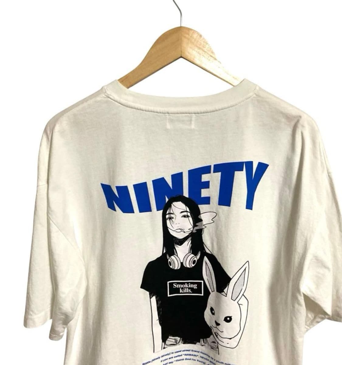 9090 smoking girls 화이트 티셔츠 상품이미지1