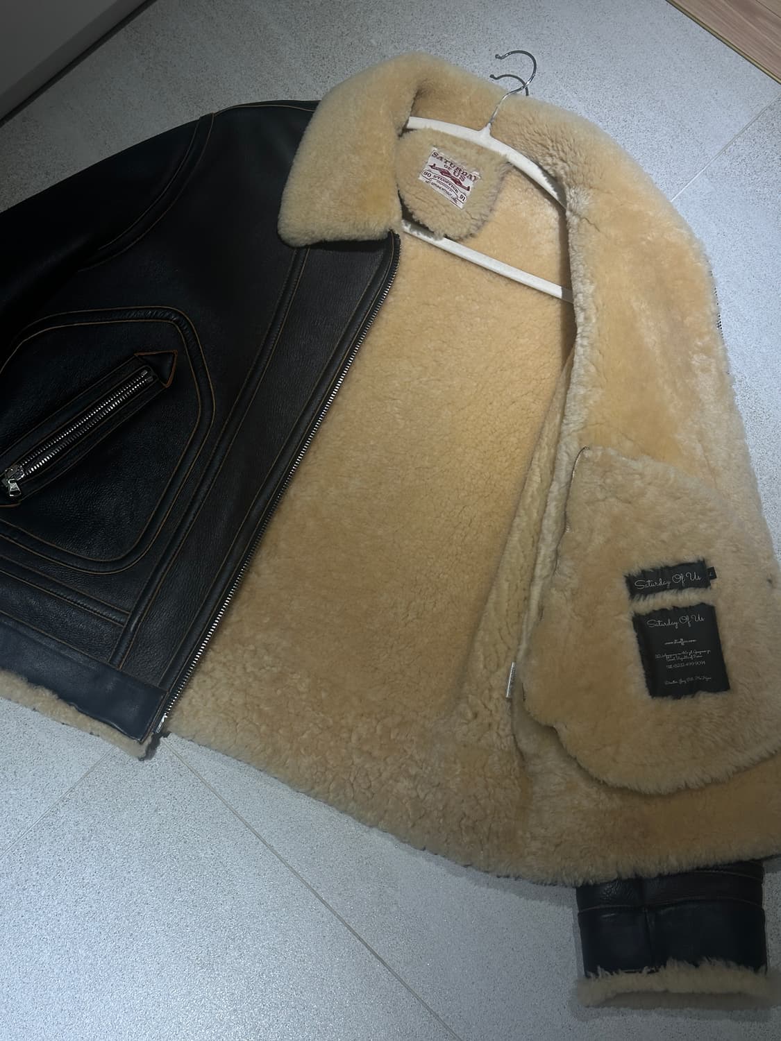 [L] stu 에스티유 무스탕 무톤 레더 양털 자켓 상품이미지10