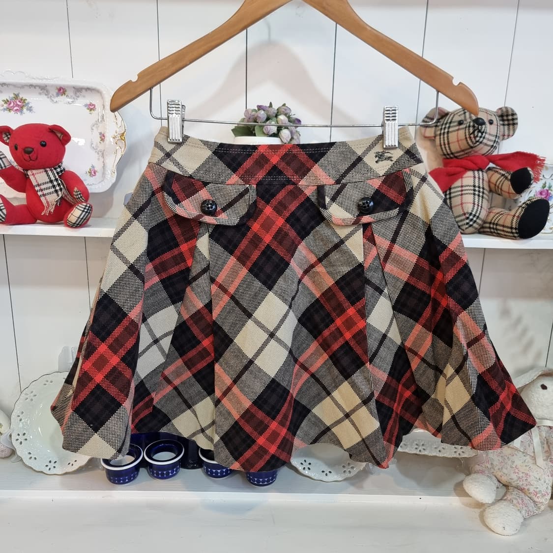 버버리 체크 플리츠 미니스커트 상품이미지8