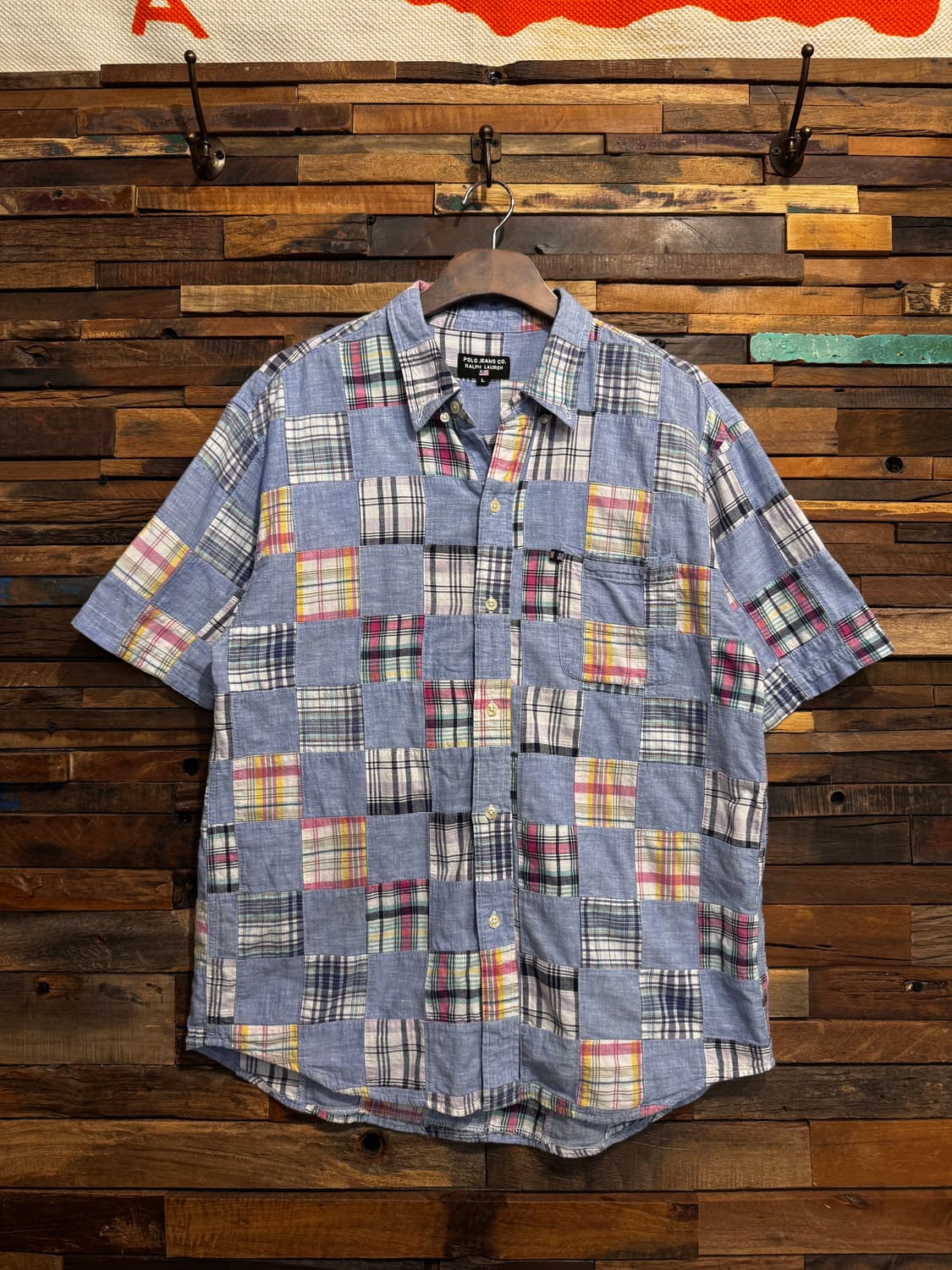 90s polo Jeans co, patchworked Shirt 상품이미지1