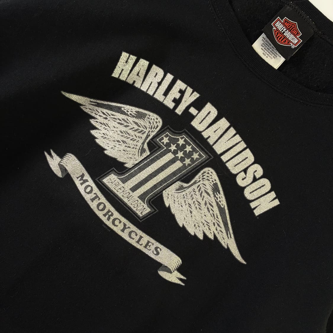 Harley-davidson  할리 데이비슨 레터맨 백로고 블랙 맨투맨  상품이미지3