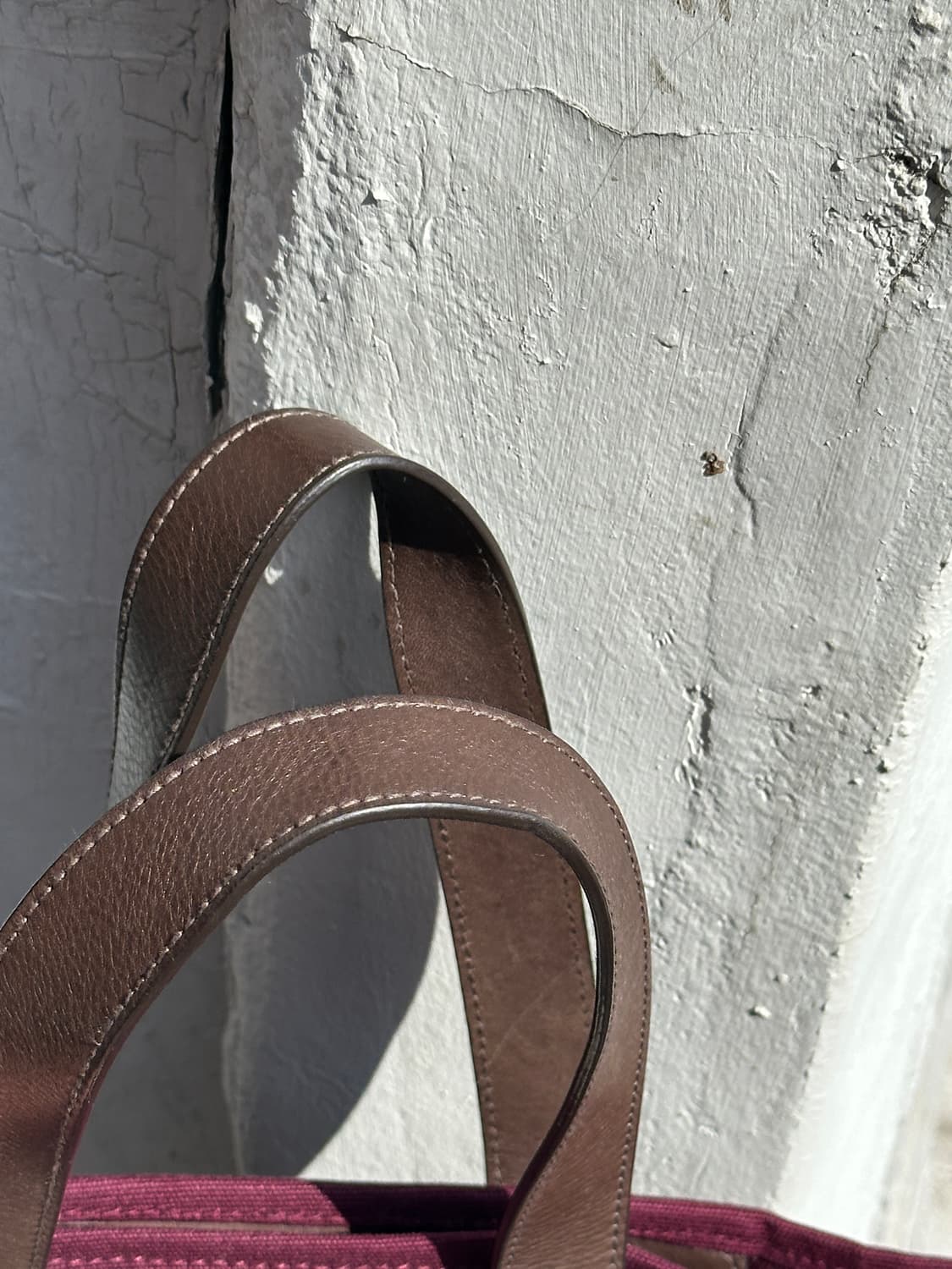 폴로 랄프로렌 빅포니 버건디 캔버스 레더 토트백 클래식 상품이미지3