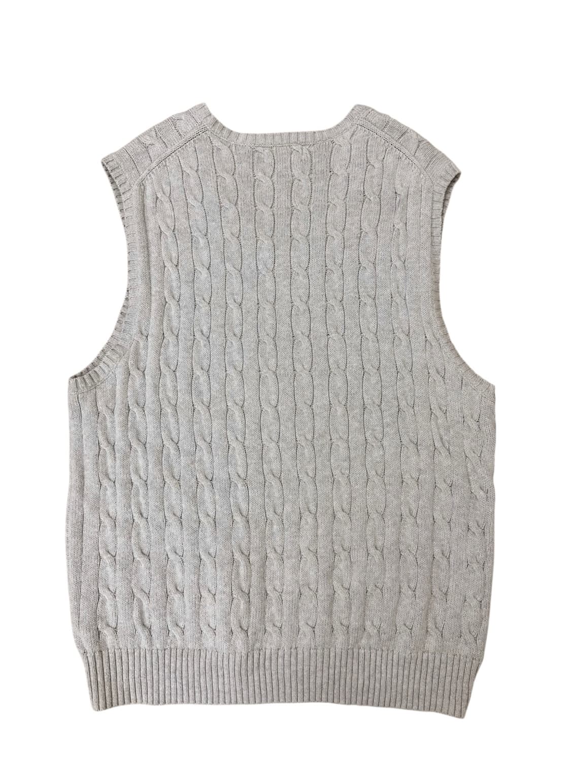 폴로 꽈배기 케이블 니트조끼 그레이 (2XL) 상품이미지8