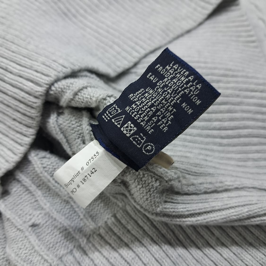 CL261 L 폴로 00s 코튼 케이블 하프집업 그레이 니트 스웨터 상품이미지5