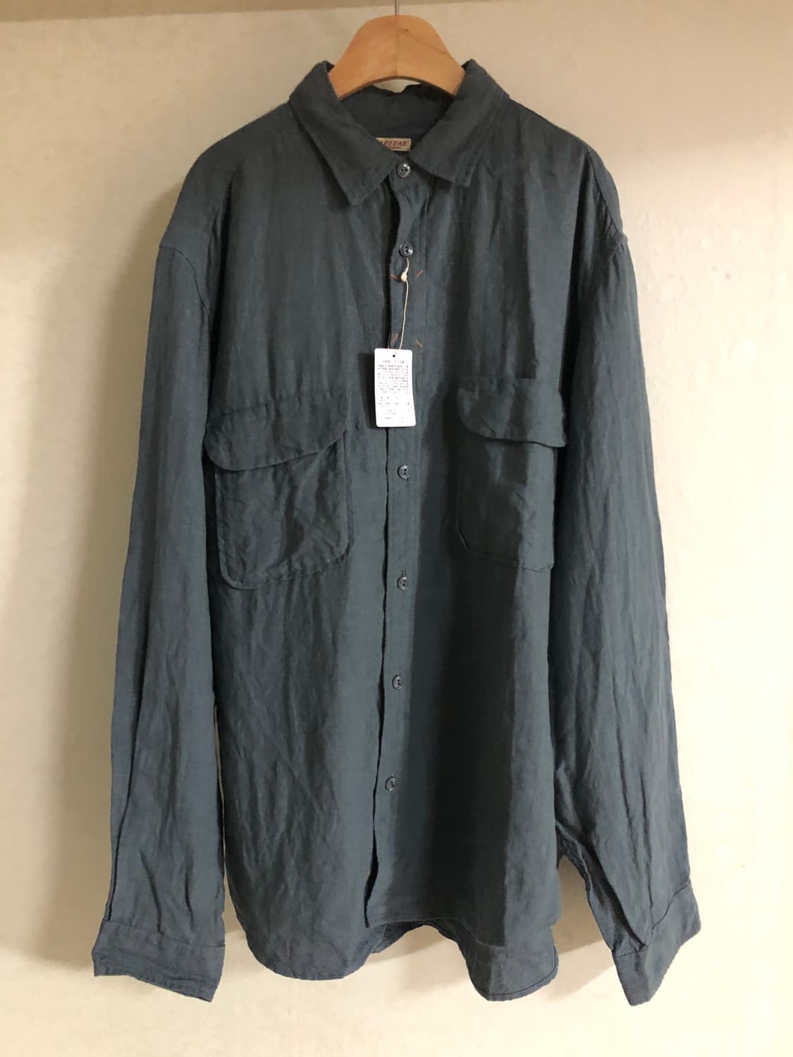 (새상품) 캐피탈 린넨 클립셔츠 블루그레이 4사이즈 (XL) 상품이미지2