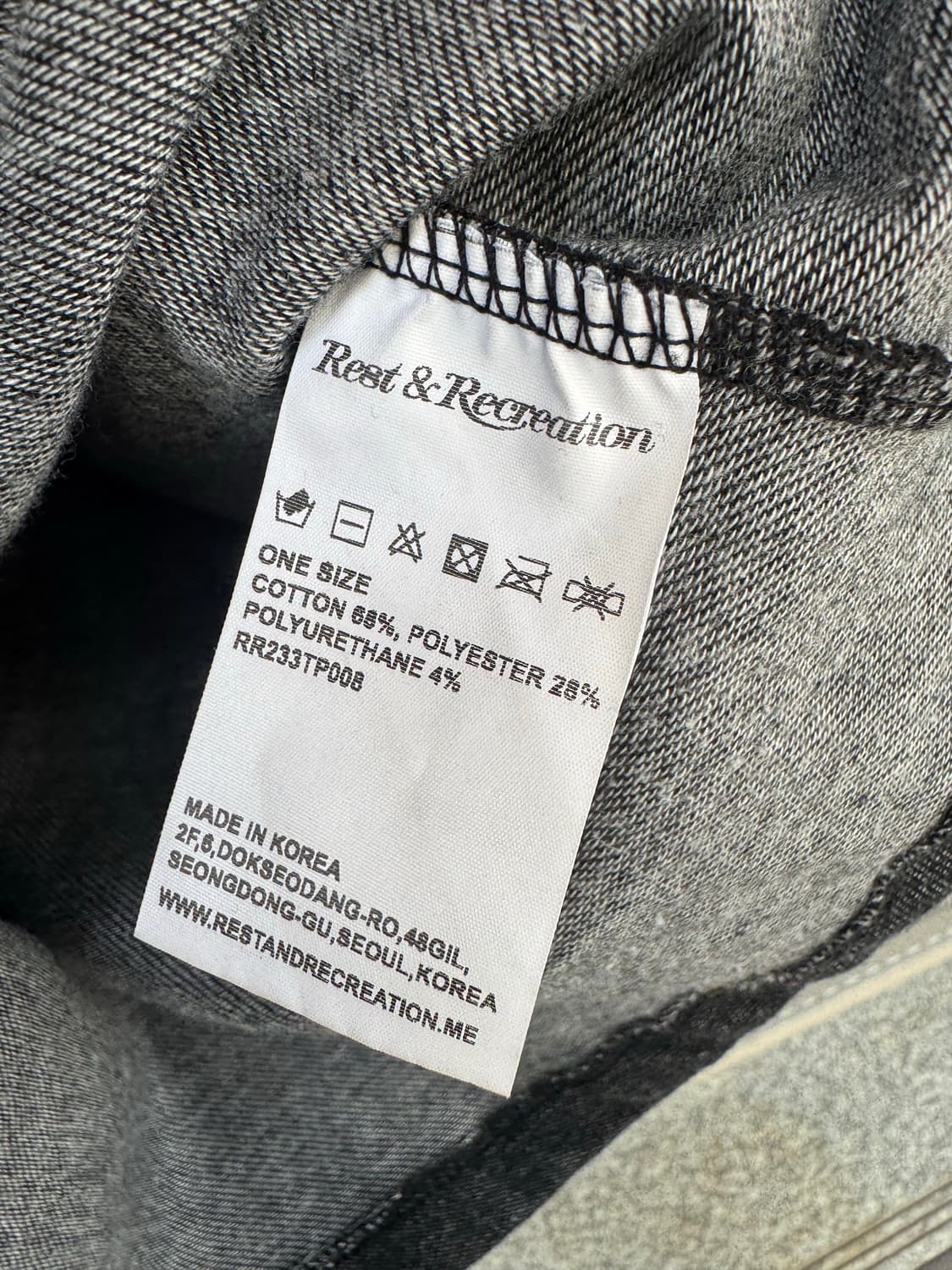 레스트앤레크리이션 로고 그레이 유넥 오프숄더 롱 슬리브 긴팔 티셔츠 F 상품이미지9