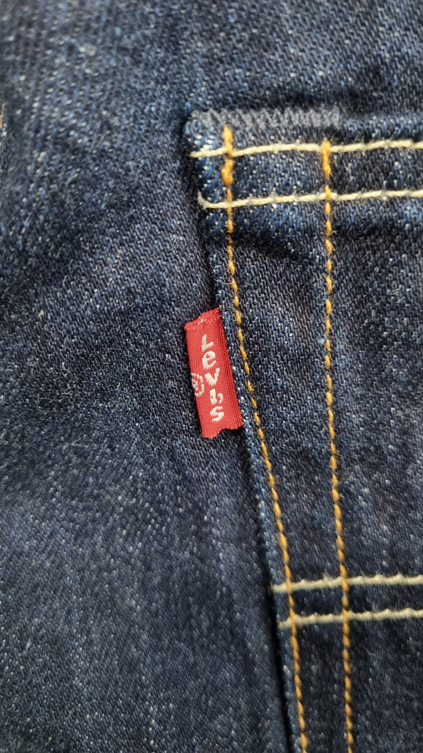 (L E V I S 502) 테이퍼드핏 노스판 노워싱 진청바지 32 상품이미지4