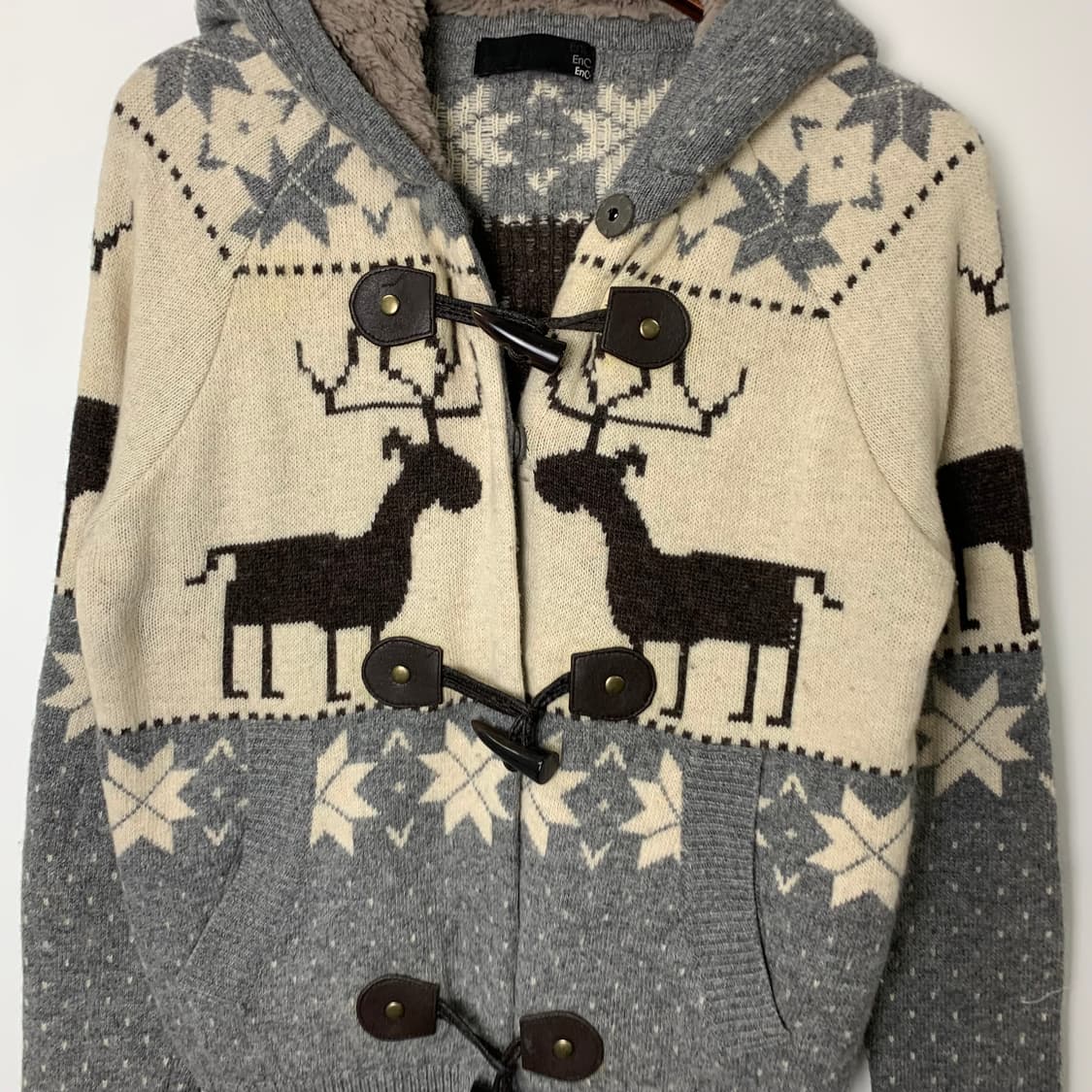 Vintage 빈티지 노르딕 더플 니트 가디건 상품이미지4