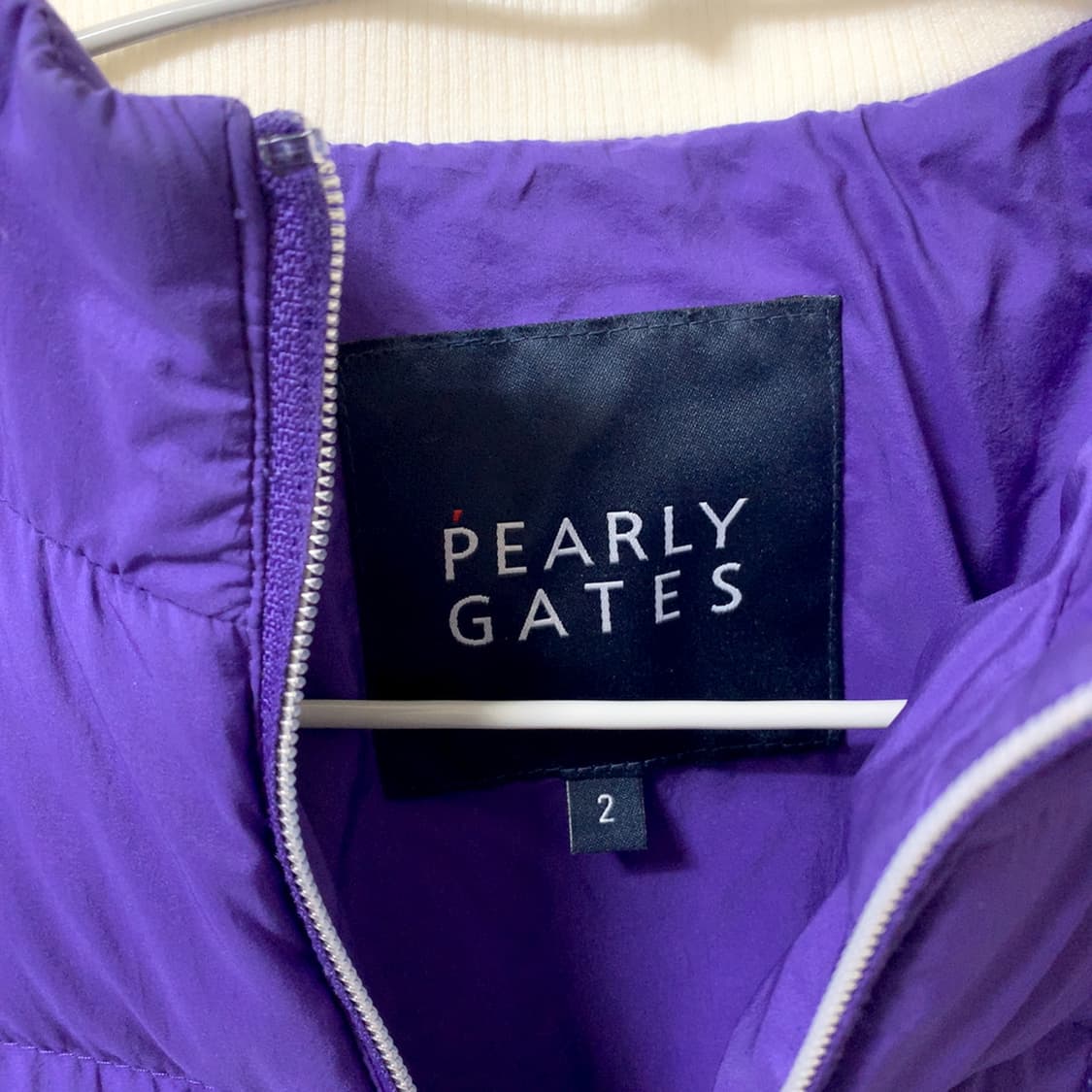 파리게이츠 퀼팅 구스 숏패딩 다운 거위털 여성 경량 스윙점퍼 퍼플 상품이미지3