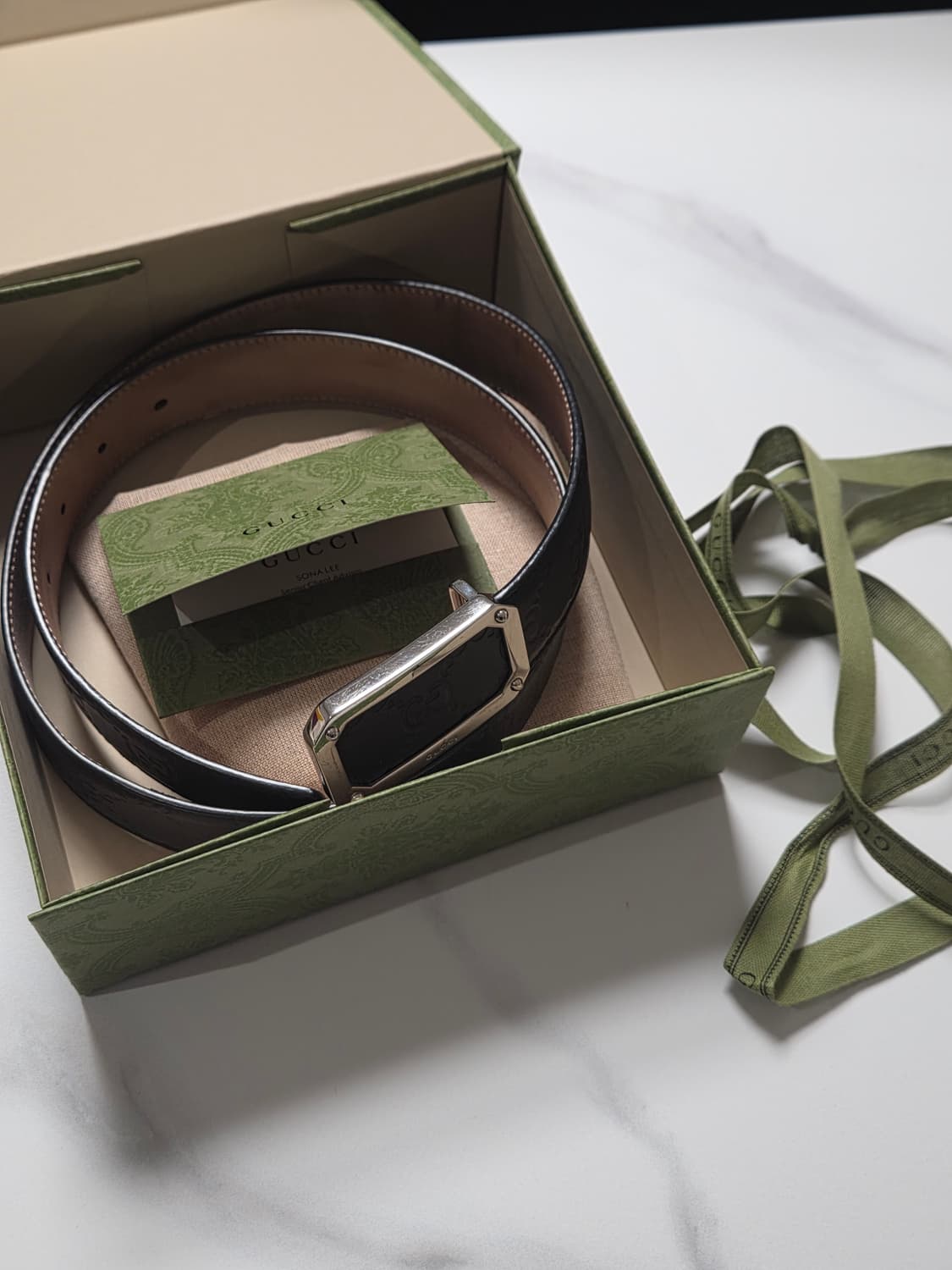 [정품] 구찌 시그니처 벨트 블랙 상품이미지2