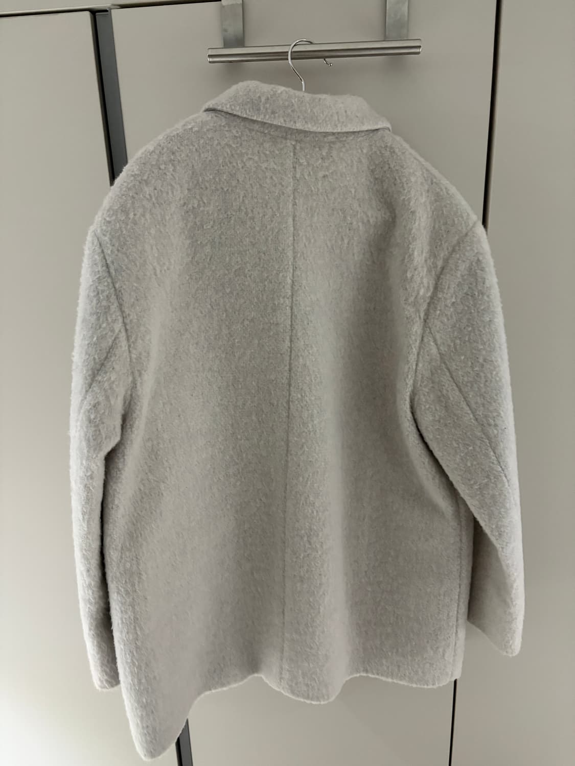 레터 테디 울코트재킷 라이트그레이 상품이미지4