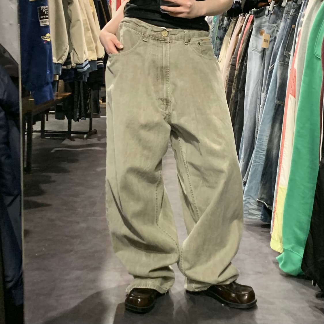 [IM] vtg 라이트 워싱 힙합 데님 팬츠 상품이미지1