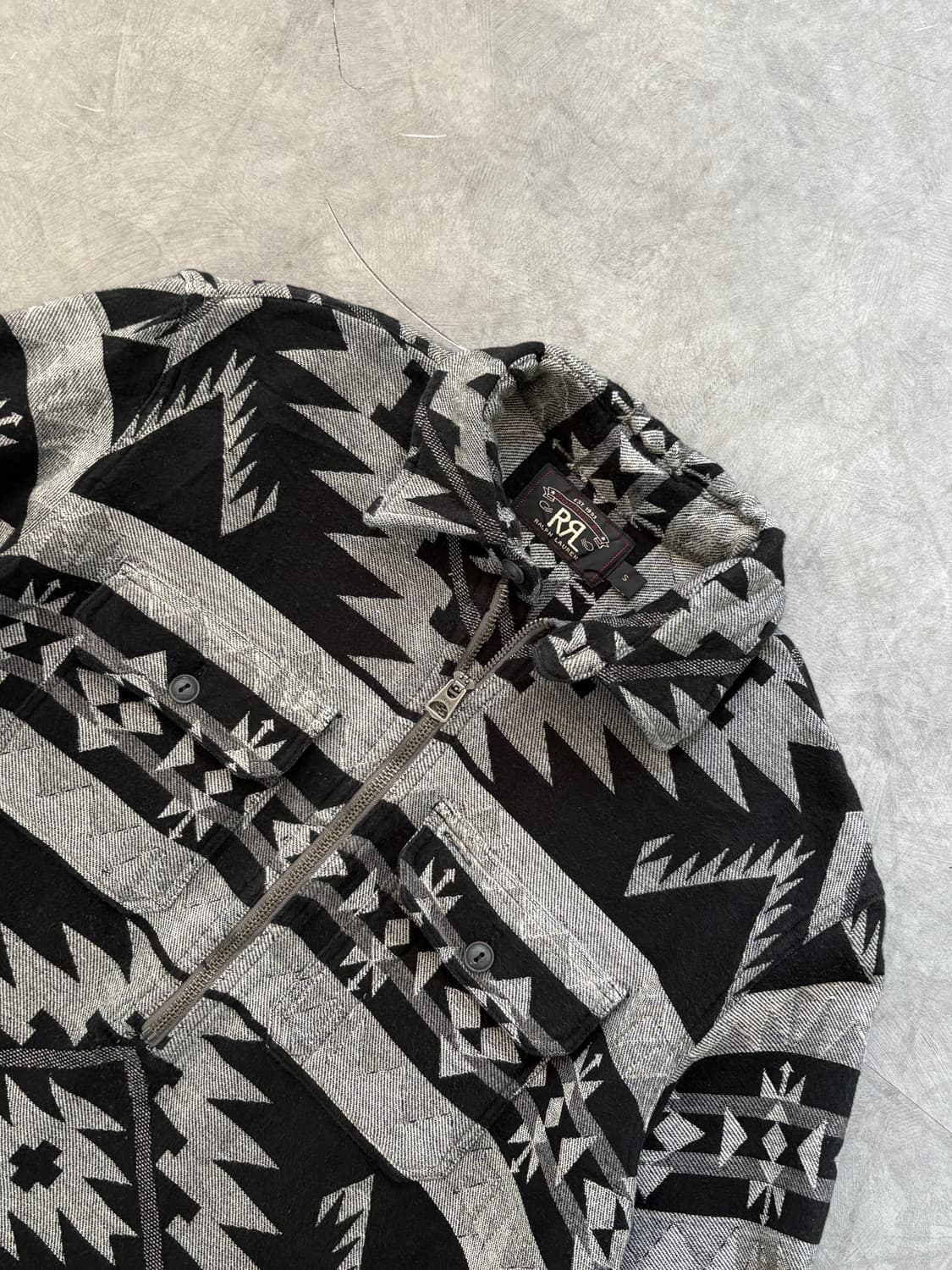 RRL 더블알엘 블랙 나바호 패턴 하프 집업  상품이미지7