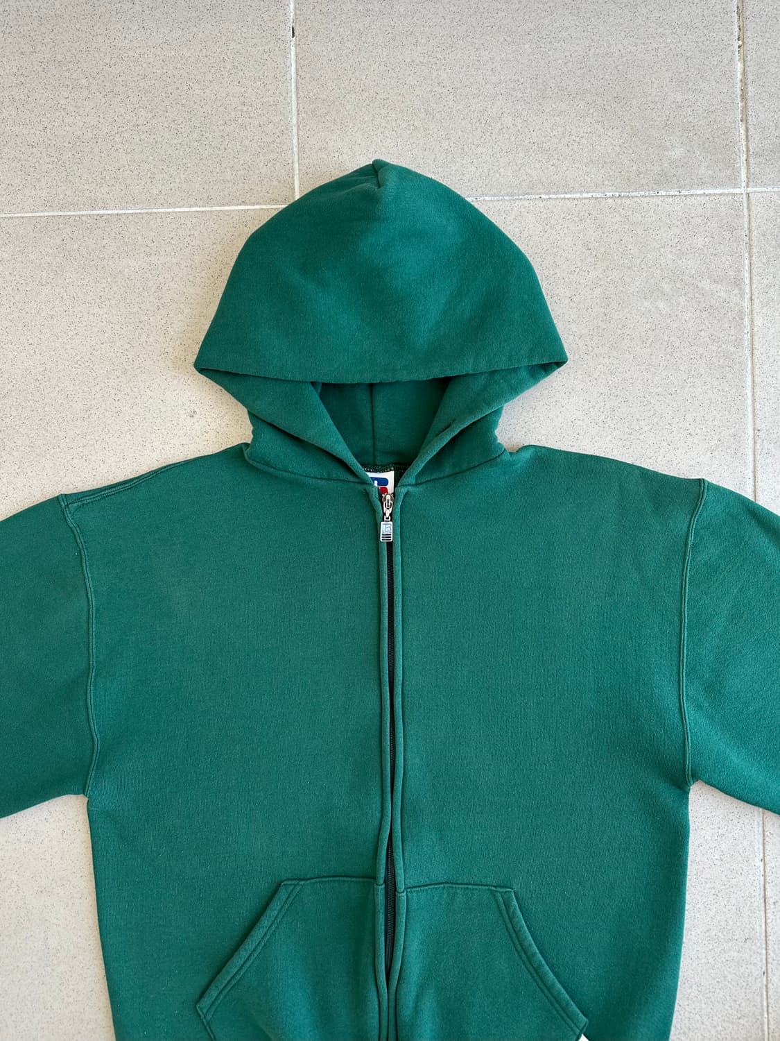 90s 빈티지 러셀 후드집업 그린 M 상품이미지4