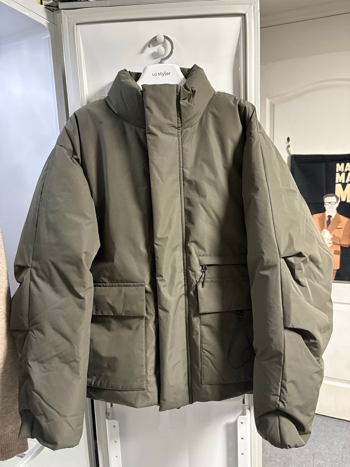 무탠다드 시티레저 논퀄팅 숏패딩 머드그레이 상품이미지2