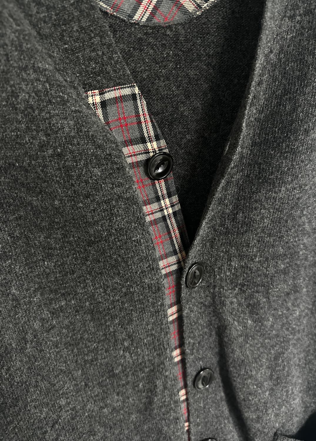 [SHIPS 쉽스] 남성 체크 배색 가디건 상품이미지3