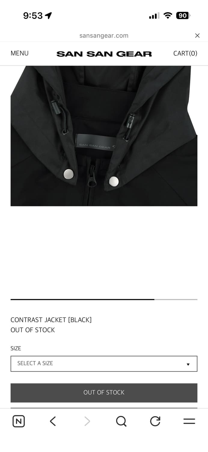 산산기어 콘트라스트 자켓 블랙 상품이미지6