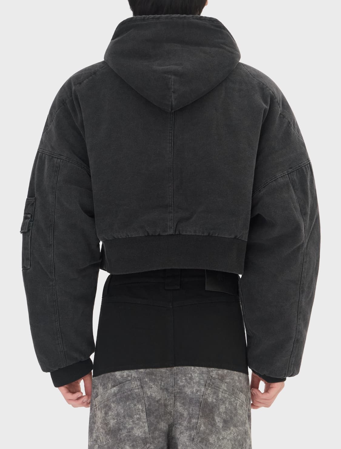 아르노드프랑스 베를린 크롭 보머 재킷 워시드 블랙 상품이미지2