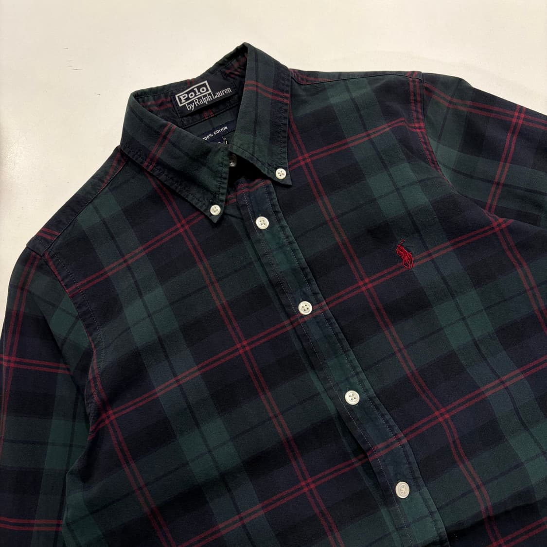 [S] 폴로 랄프로렌 타탄 체크 셔츠 그린 B804 상품이미지3