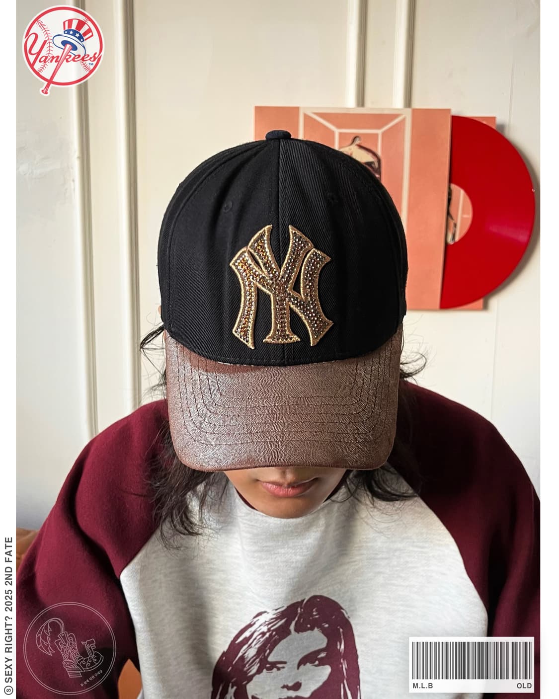 MLB Swarovski Cubic Logo Baseball Cap 상품이미지1