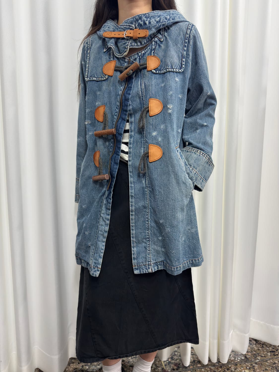 rna slang denim duffle hood jacket 상품이미지4