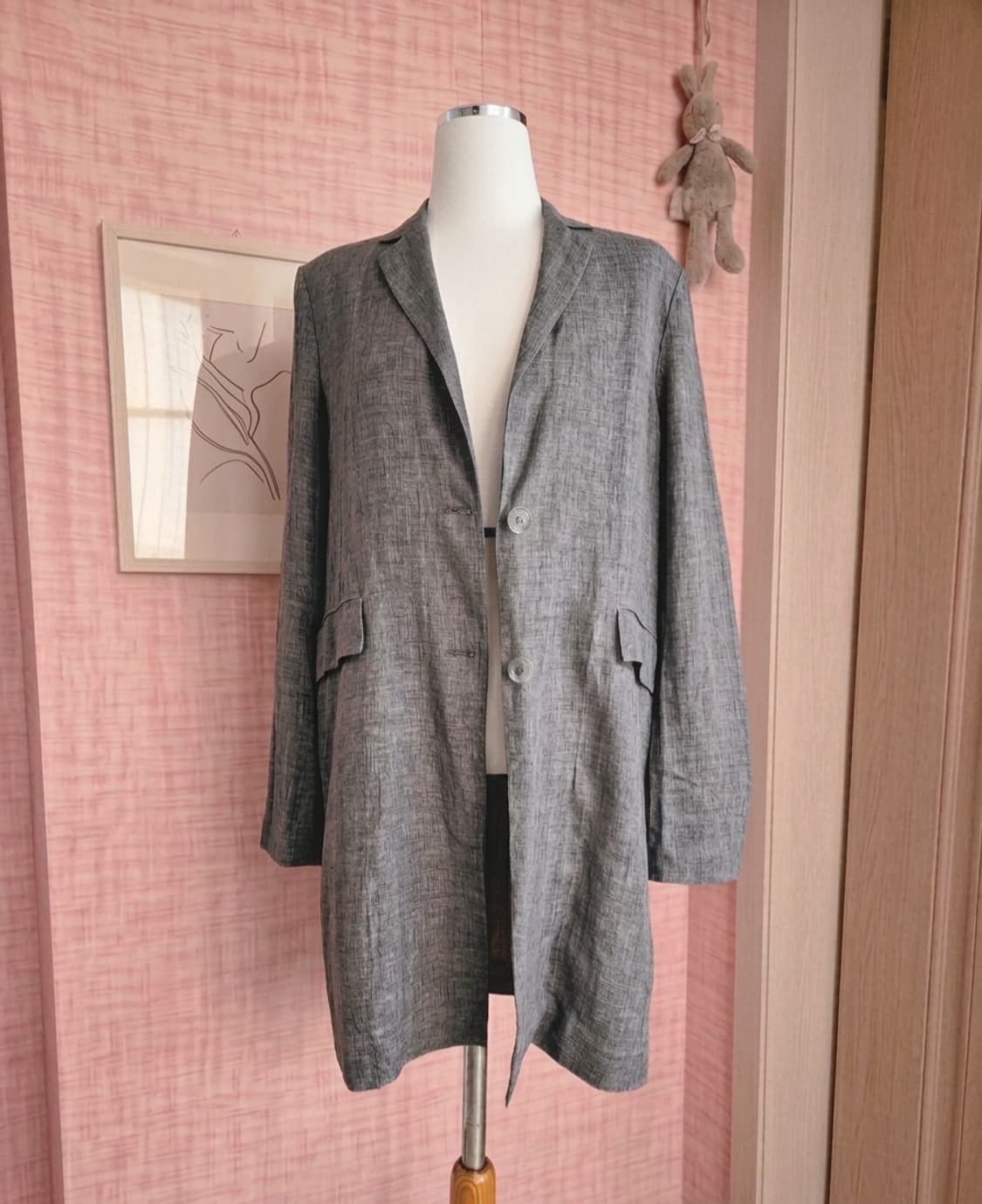 [아떼 바네사브루노] 린넨 100% 미디 롱 자켓 (36사이즈) 상품이미지2