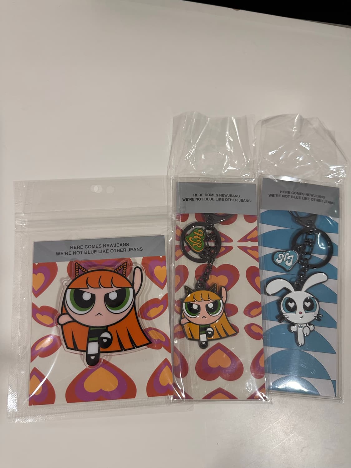 뉴진스 파워퍼프걸 해린 메탈키링, 아크릴 스마트톡 새상품 상품이미지1