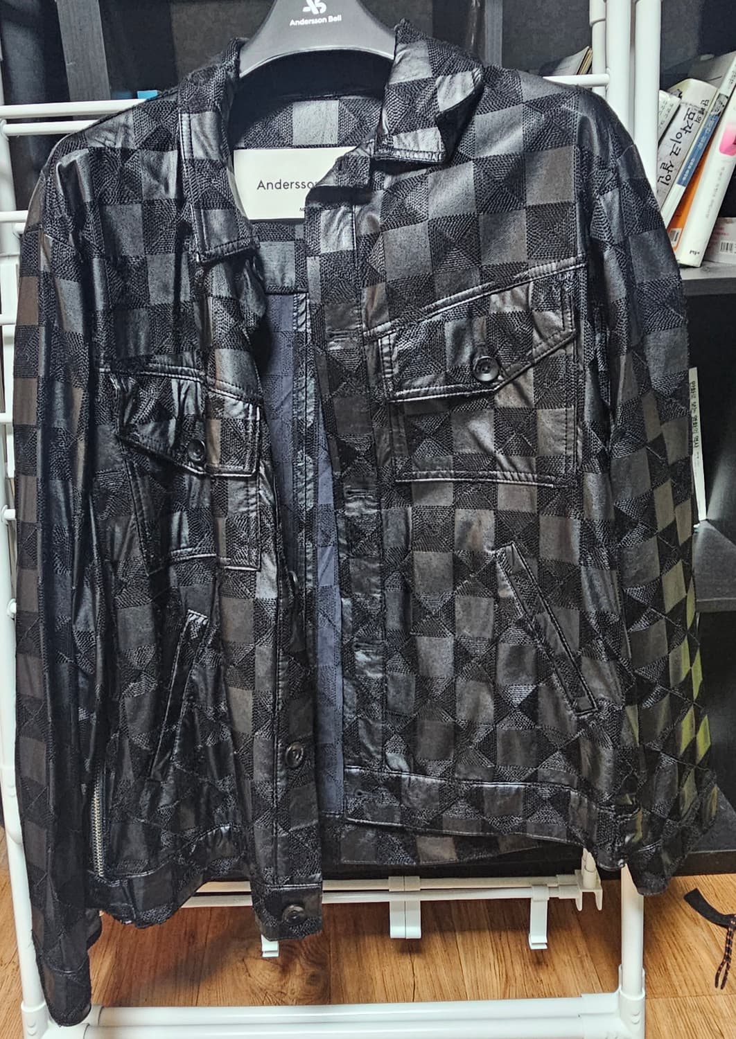 앤더슨벨 레더 체커보드 트러커 자켓 

M size 상품이미지1