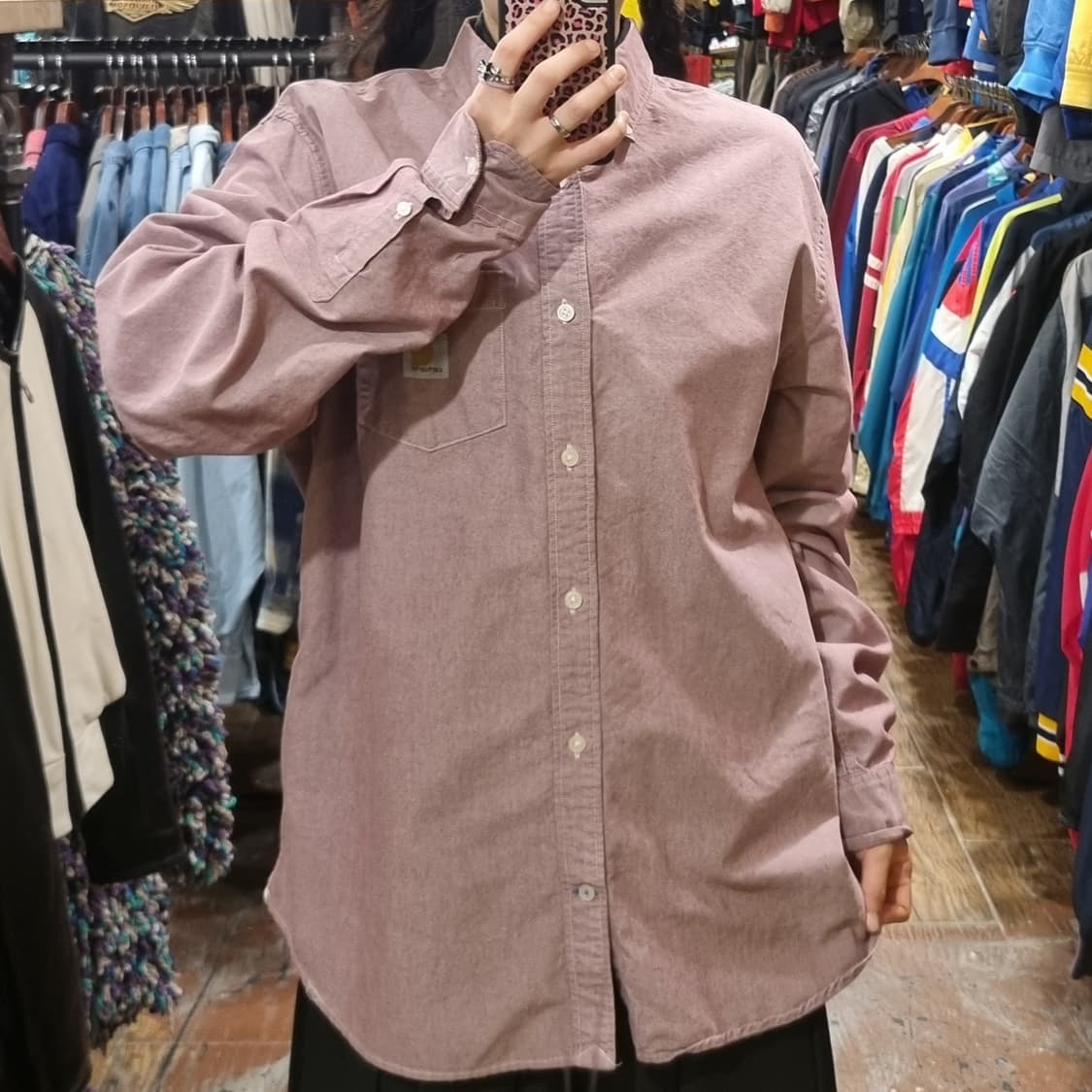 [Hi] 칼하트 긴팔 셔츠 로즈 핑크 상품이미지4