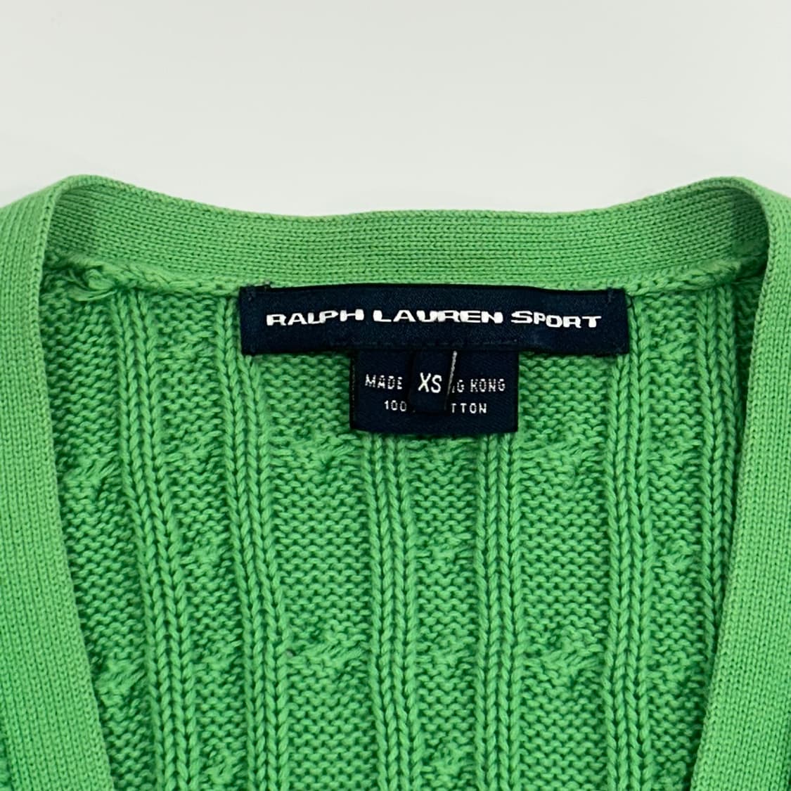 Polo 폴로 핑크포니 그린 브이넥 케이블 니트 가디건  상품이미지5