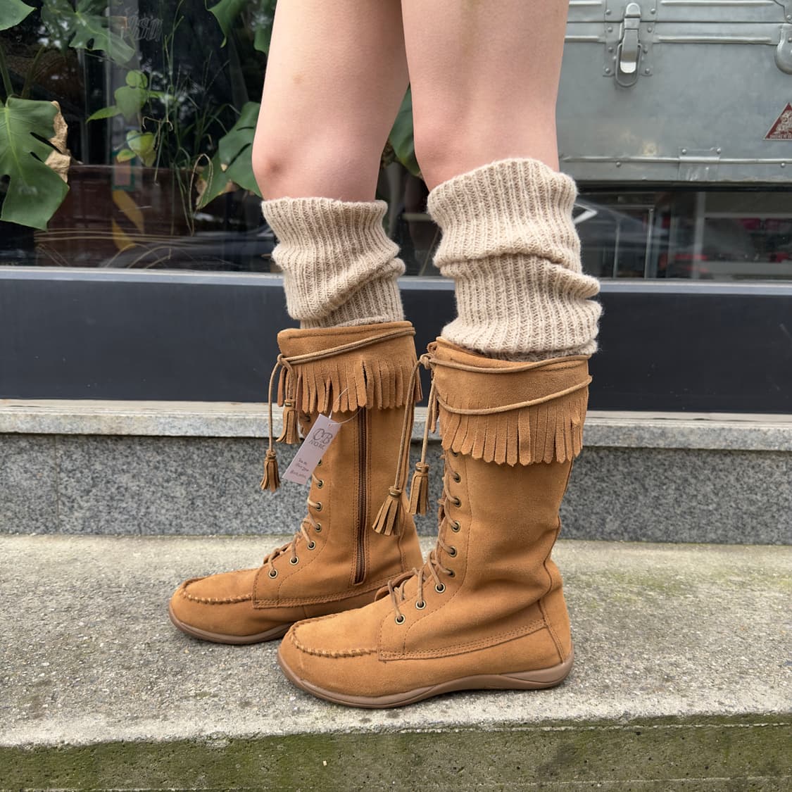 레어 LL BEAN 풀박스 프린지 모카신 퍼 라이닝 부츠 상품이미지1
