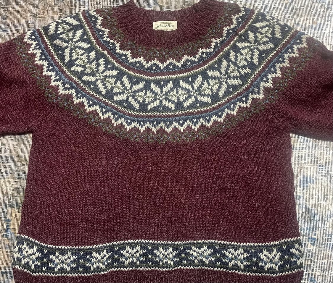 USA 90s 미국 빈티지 세인트 존스 베이 페어아일 울 니트 스웨터 L 상품이미지5