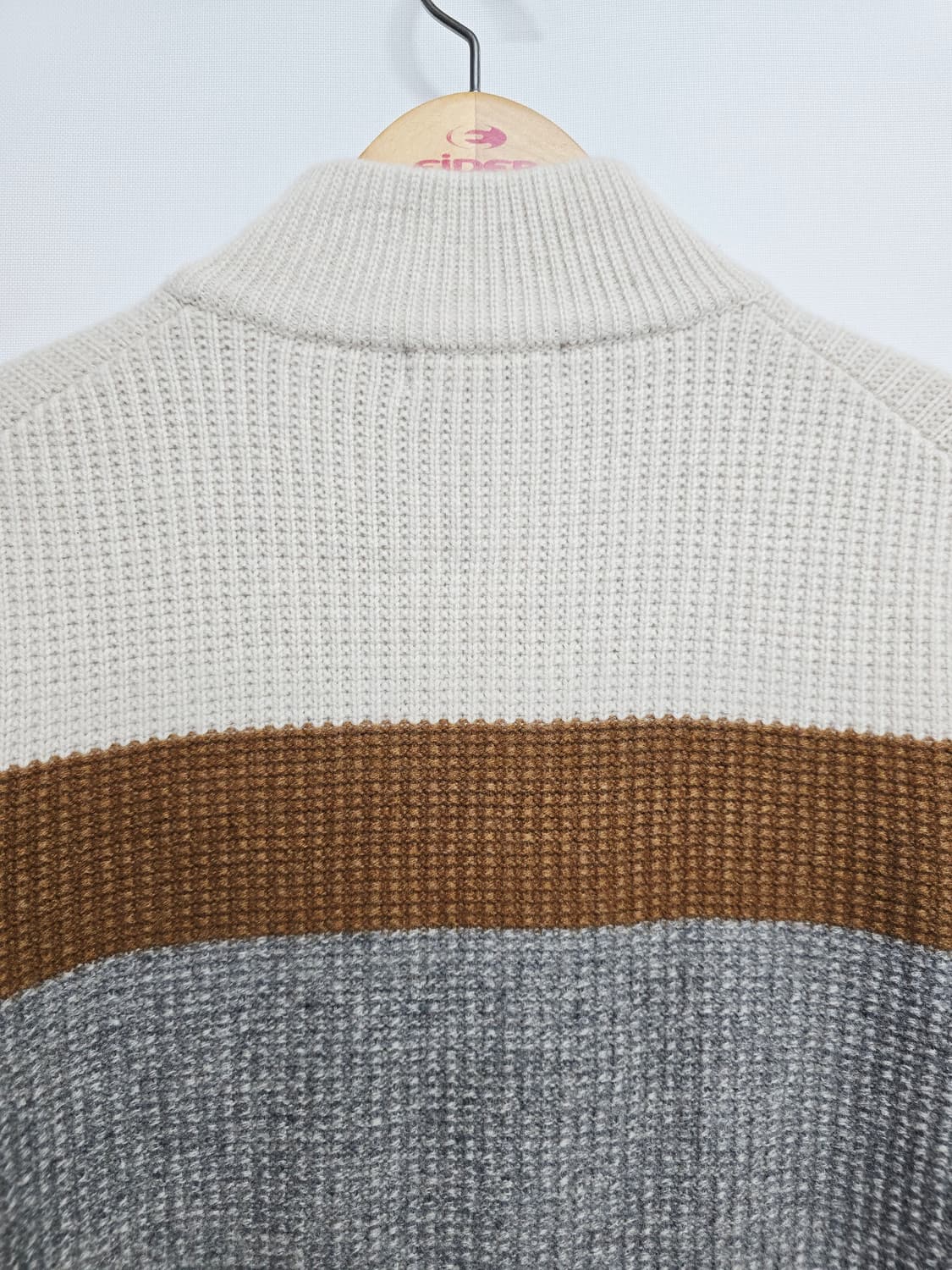 헤지스 컬러블록 니트 집업 가디건100 상품이미지6