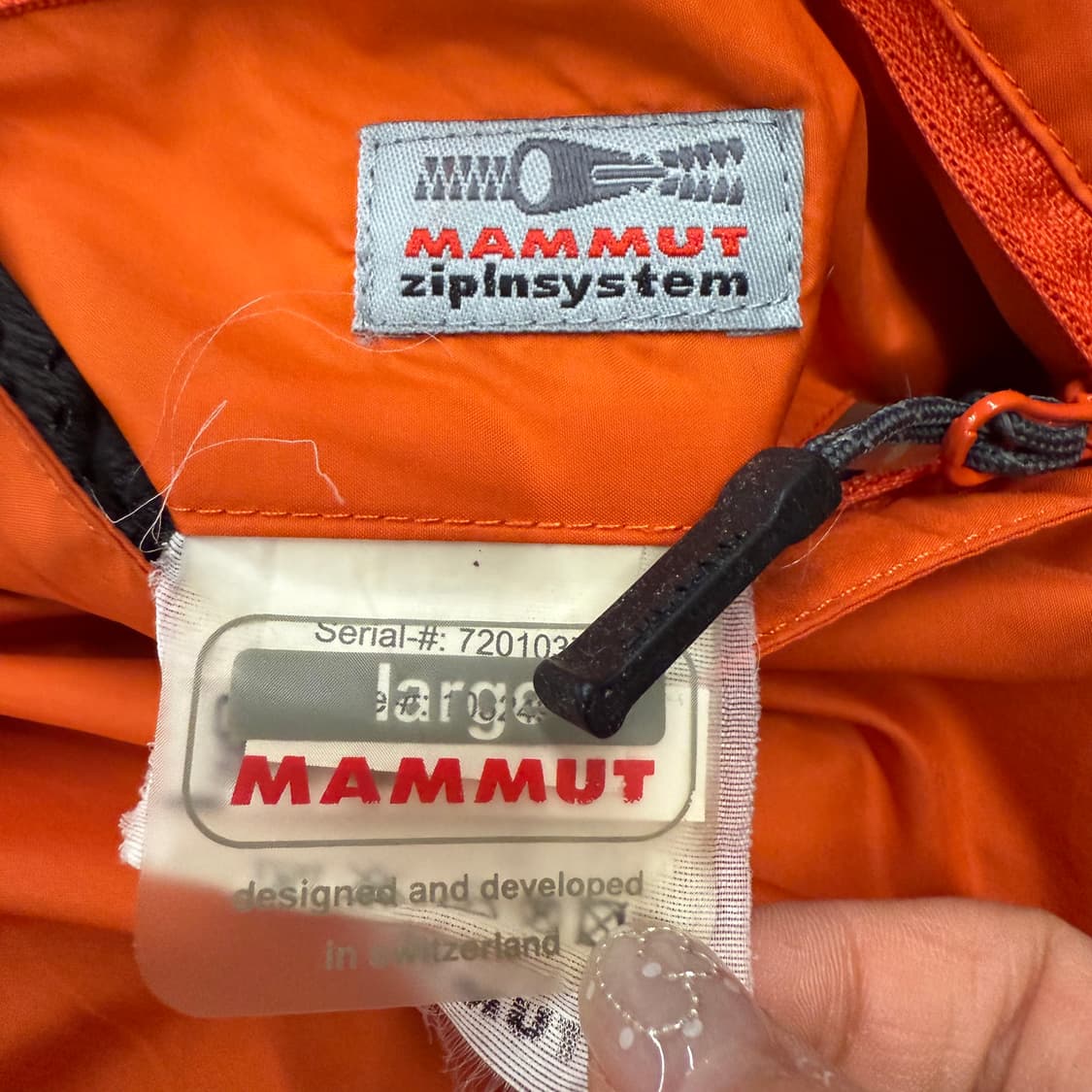 [정품/L] 마무트 오렌지 카키 양면 경량 패딩 자켓 b19 상품이미지7