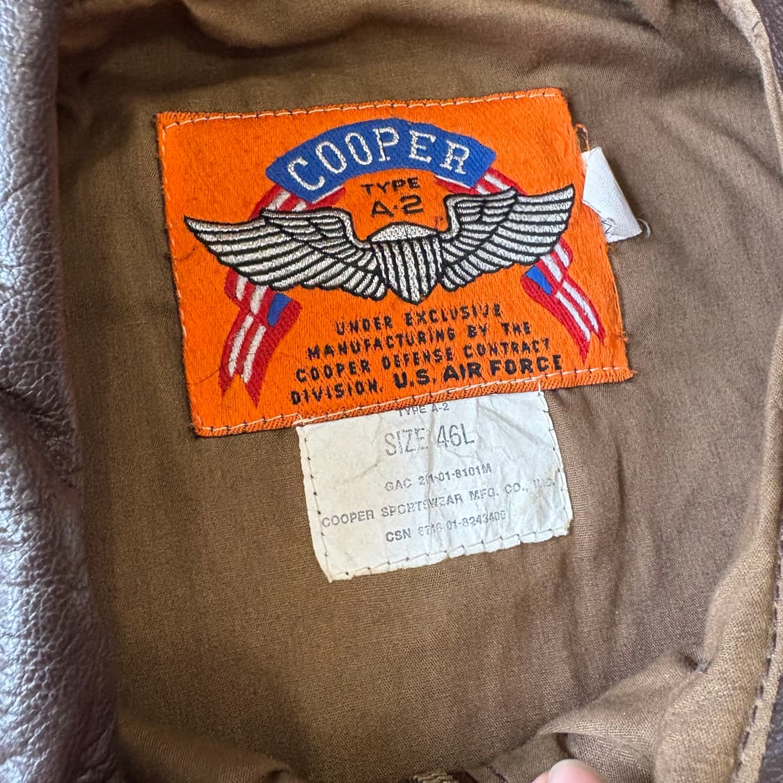 Cooper Type A-2 leather jacket 쿠퍼 A2 자켓 상품이미지4