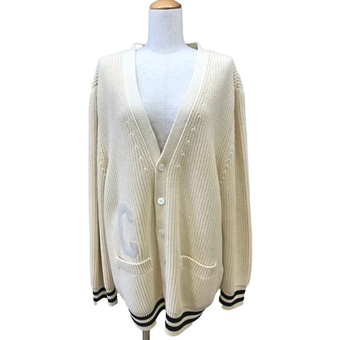 [S+급/M] 24FW 셀린느 C로고 컬리지 가디건 아이보리 상품이미지8