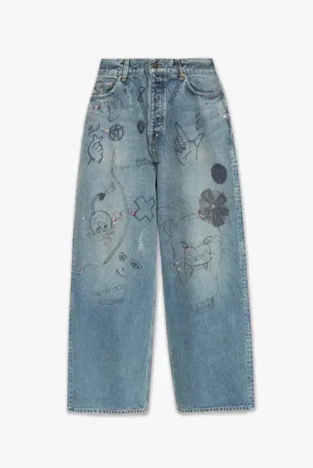 발렌시아가 라인스톤 배기 데님 팬츠 xs 상품이미지1