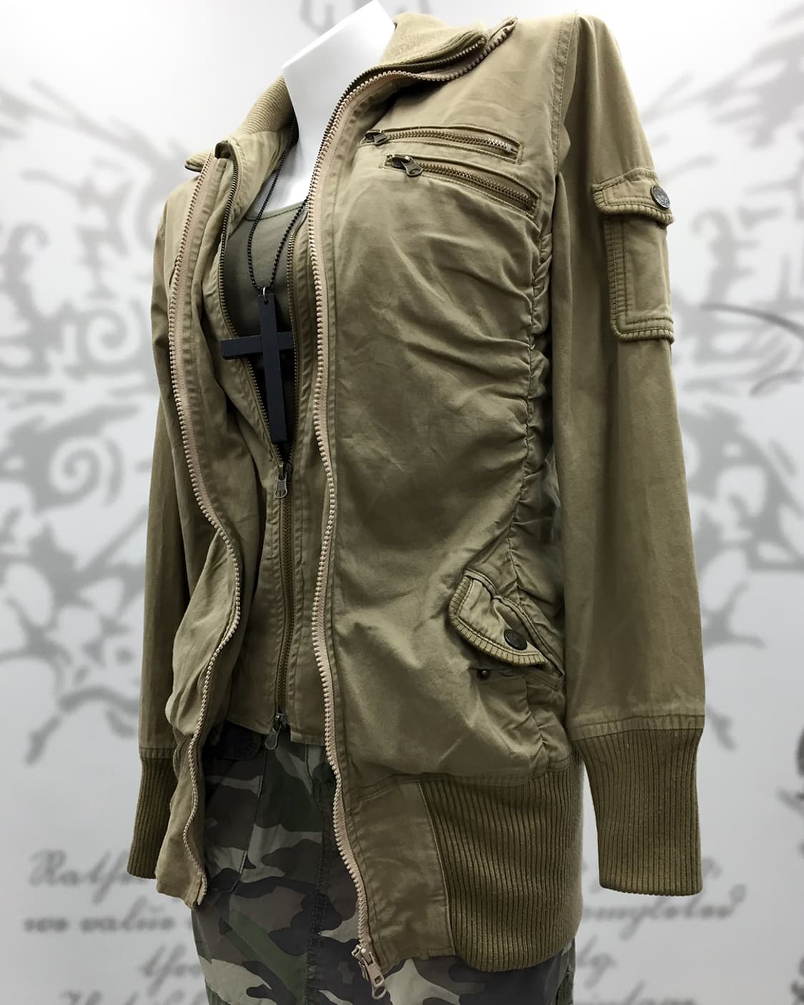 Grunge double zip jacket dress 상품이미지2