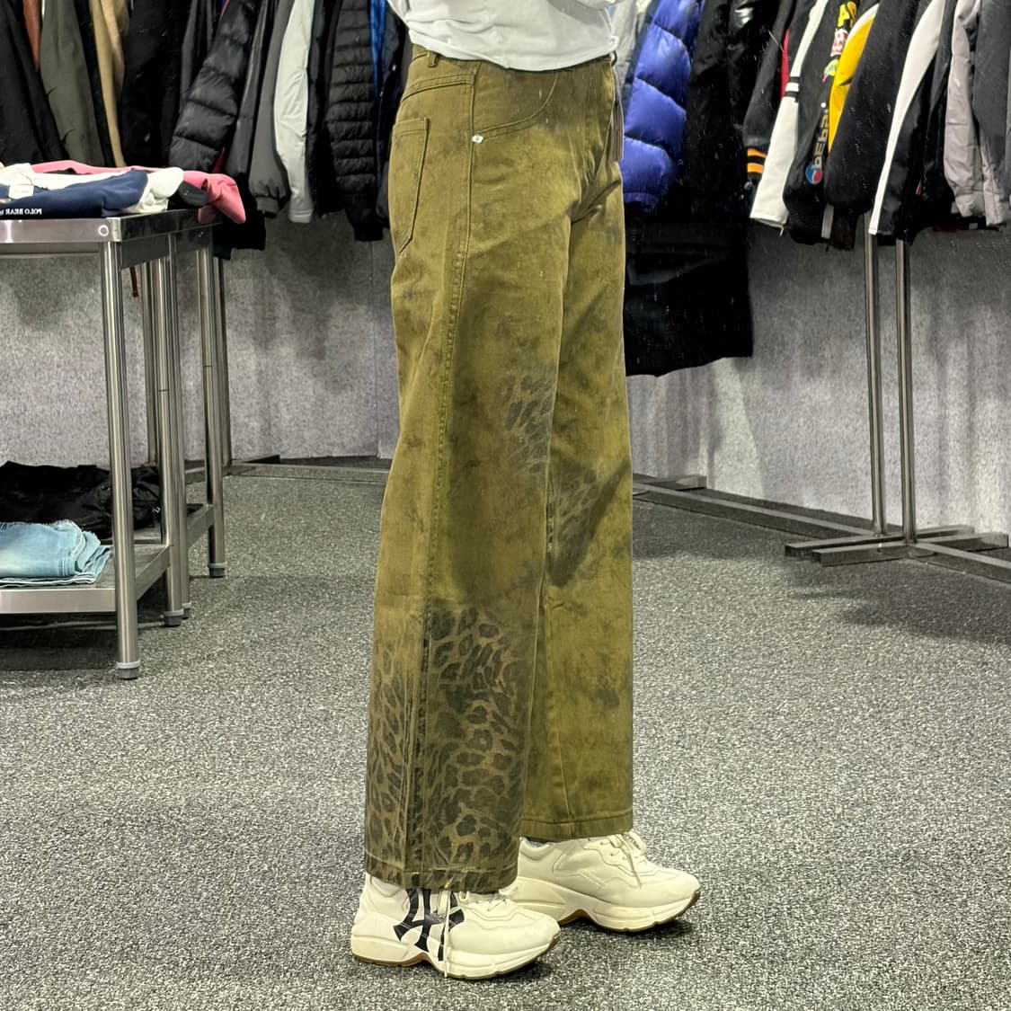 빈티지 레오파드 패턴 다이 데님 팬츠 B4095 상품이미지2