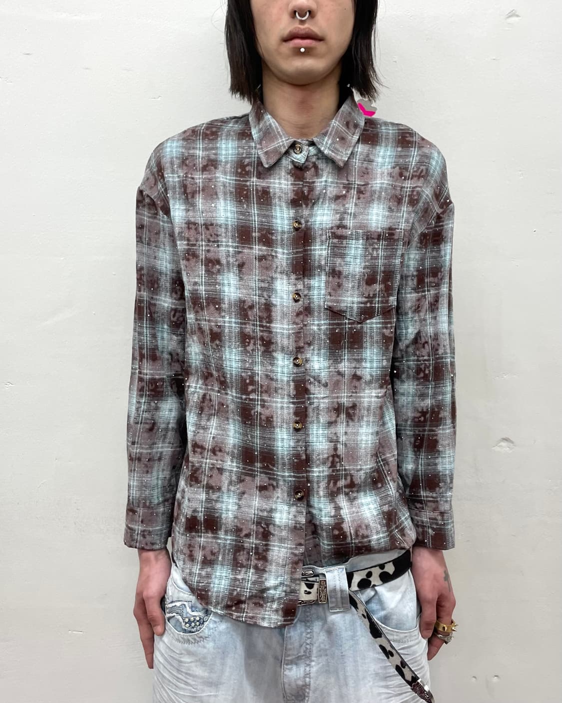 Cubic Glossy Checkered Shirt 상품이미지1