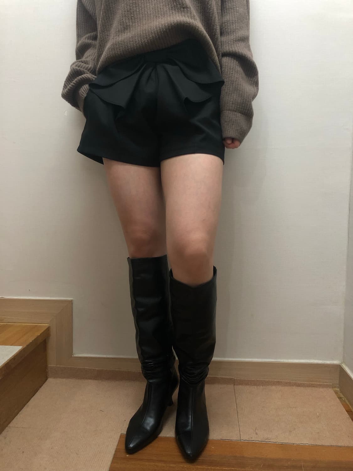 빈티지 블랙 리본 쇼츠 상품이미지1