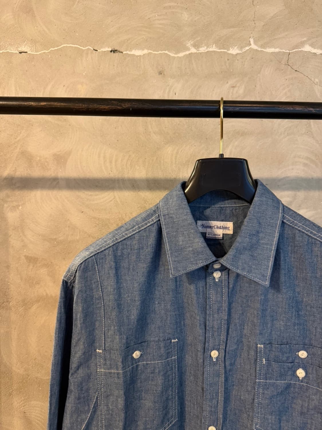 네이머 클로딩 샴브레이 워크셔츠 100~105 상품이미지4