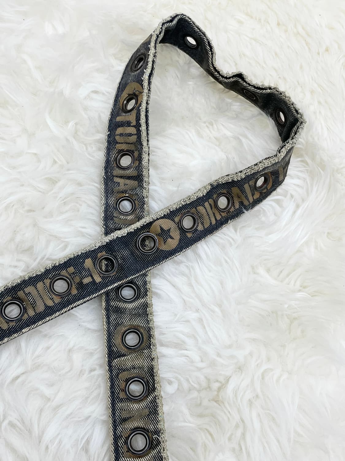 y2k 워싱 레터링 펀칭 버클 벨트 상품이미지2