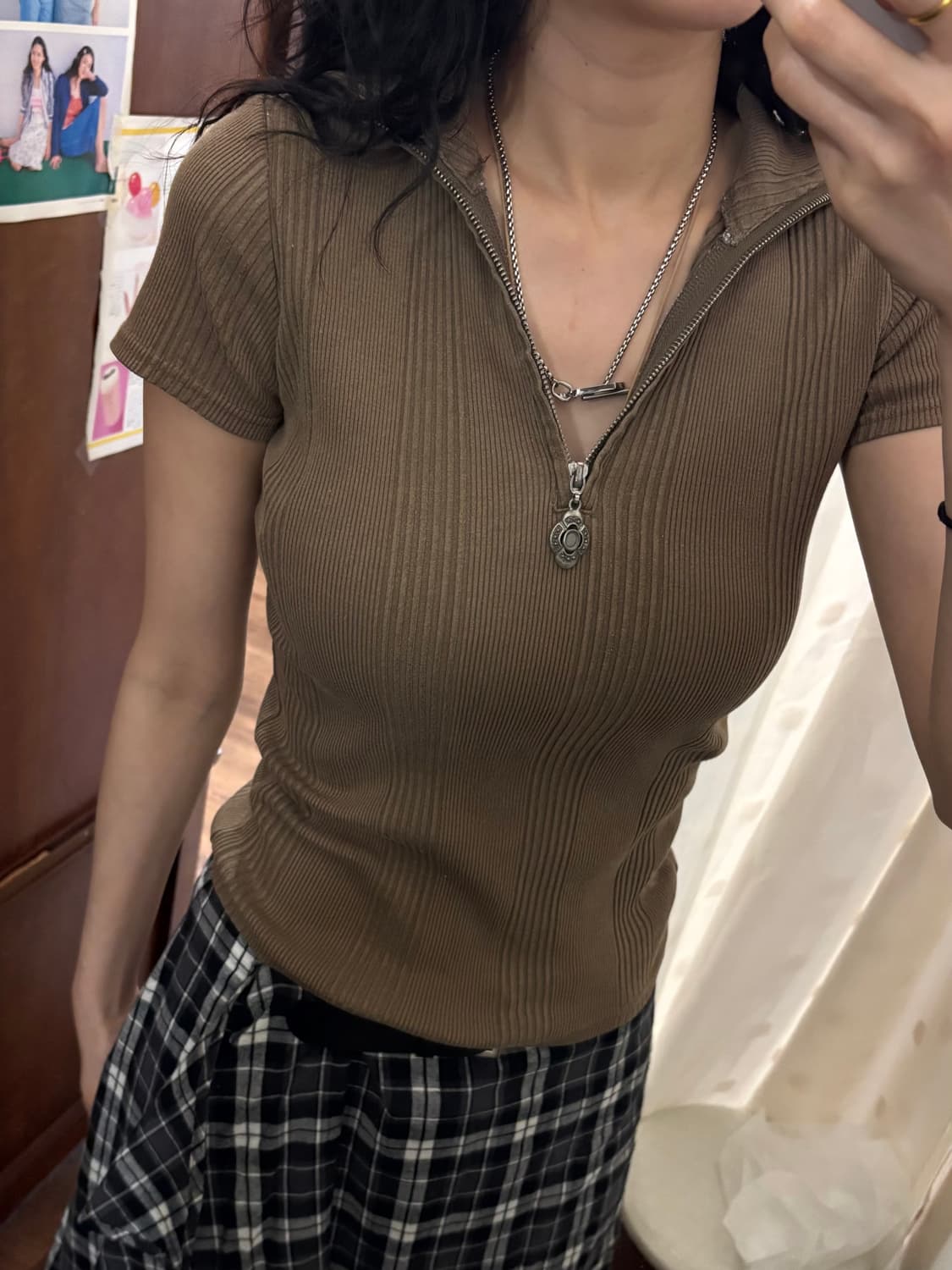 jpn vintage Half-Zip Short Sleeve Top 상품이미지4